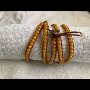 5 Wrap Leather and Bead Bracelet